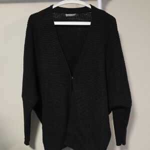 Yacun Black Knit Cardigan Sweater Size L